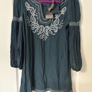 Posh Embroidered Teal Blouse